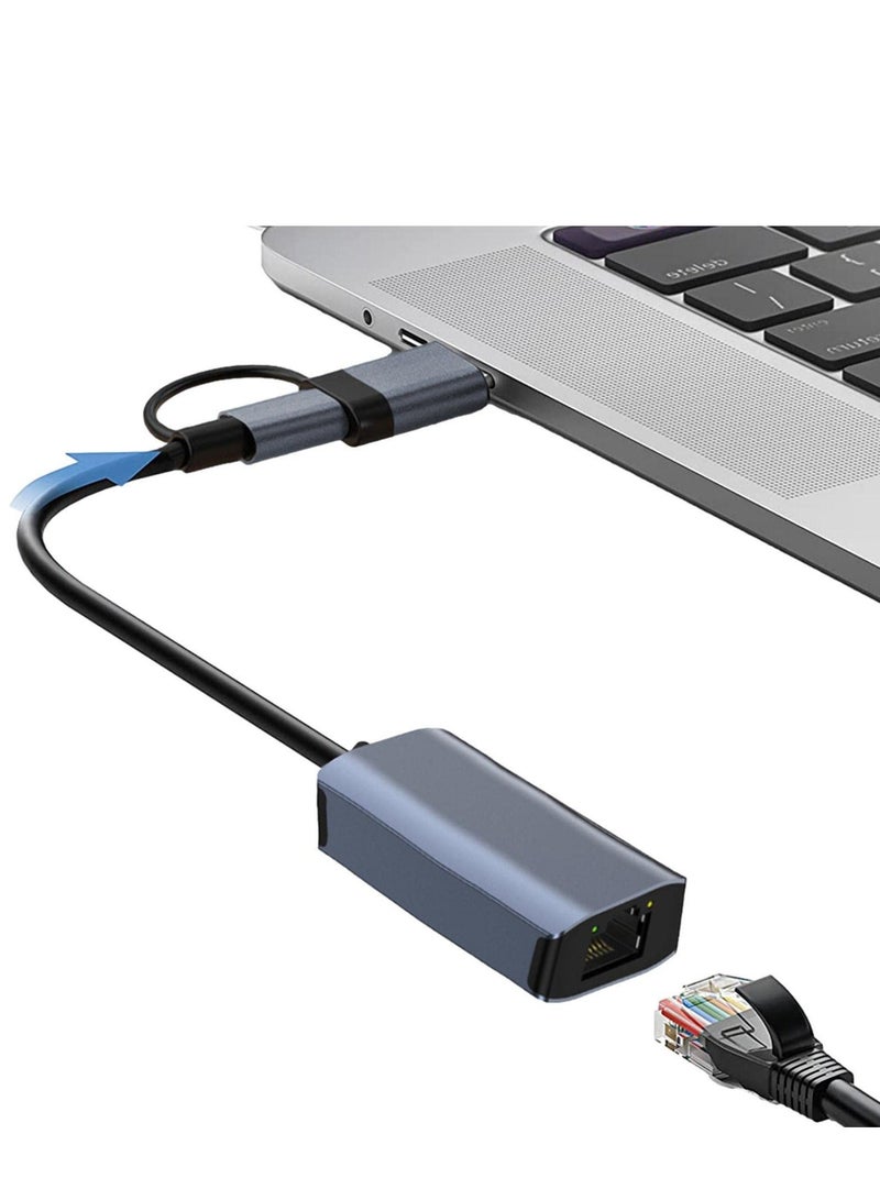 كابتن تيك USB C Ethernet Adapter, Fast USB to Ethernet, Type-C to RJ45 Adapter Work for MacWindows, Network Adapter USB Ethernet Adapter for Laptop Tablets and Computers - Image 4