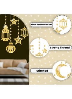 VUCATIN 12 Pcs Ramadan Garland Eid Decoration Streamer,Ramadan Mubarak Party Banner,Star Moon Lantern Streamer Backdrop Shining Hanging Wall Decorations for Home Wedding Birthday Islam Party Deco  - Image 2