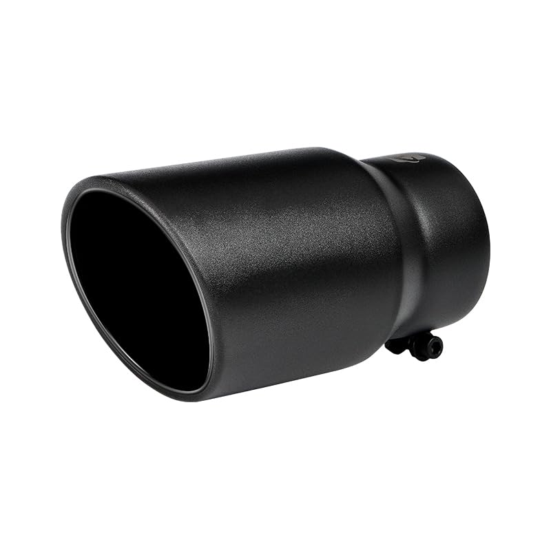 Black Exhaust tip 35 Inlet Bolt on Design Black Coated Stainless Steel Car Muffler Tips 35 ID x 45OD x 825L
