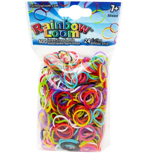 Rainbow Loom Mix Rubber Bands with 24 CClips 600 Count - Image 1