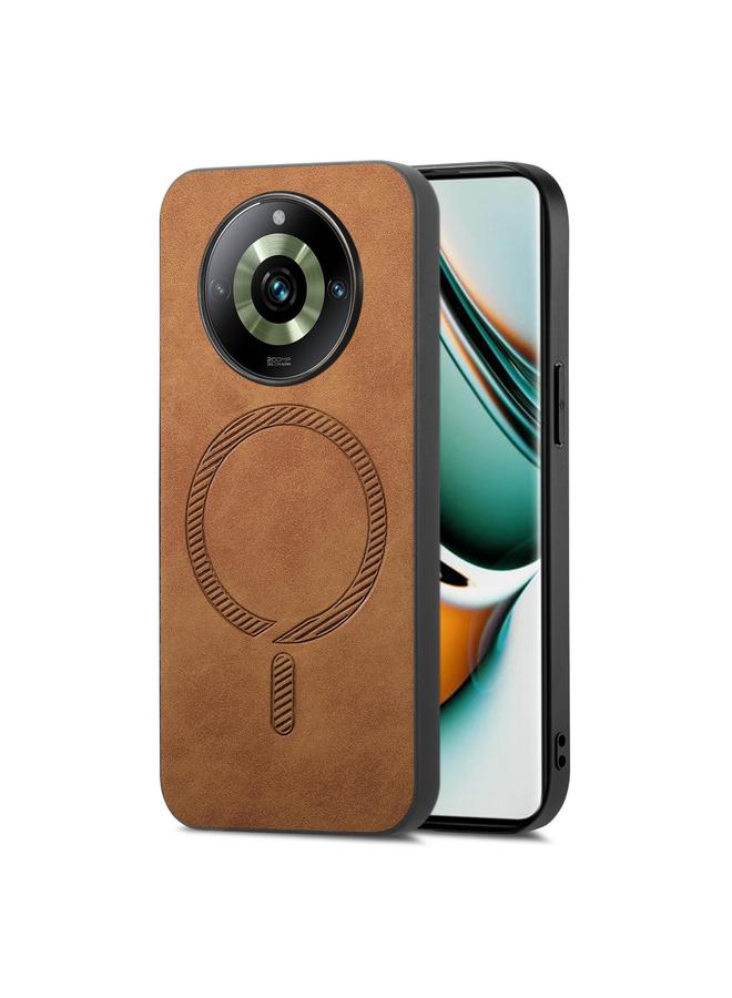 erorex Case For Realme 11 Pro / Pro+ Retro MagSafe Magnetic PU Back Cover Phone Case - Image 1