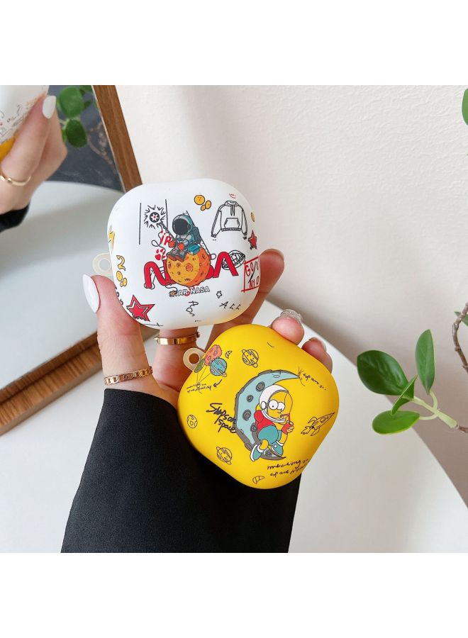 Loquat For Magic Beats Fit Pro Bluetooth Headset Protective Case Cartoon Soft Case Cute Personality Kaws Drop-Resistant-Color:Soft Shell-yellow Bottom Jumping Pickup (with Hook)-Model:Magic Beats Fit Pro H  - Image 3