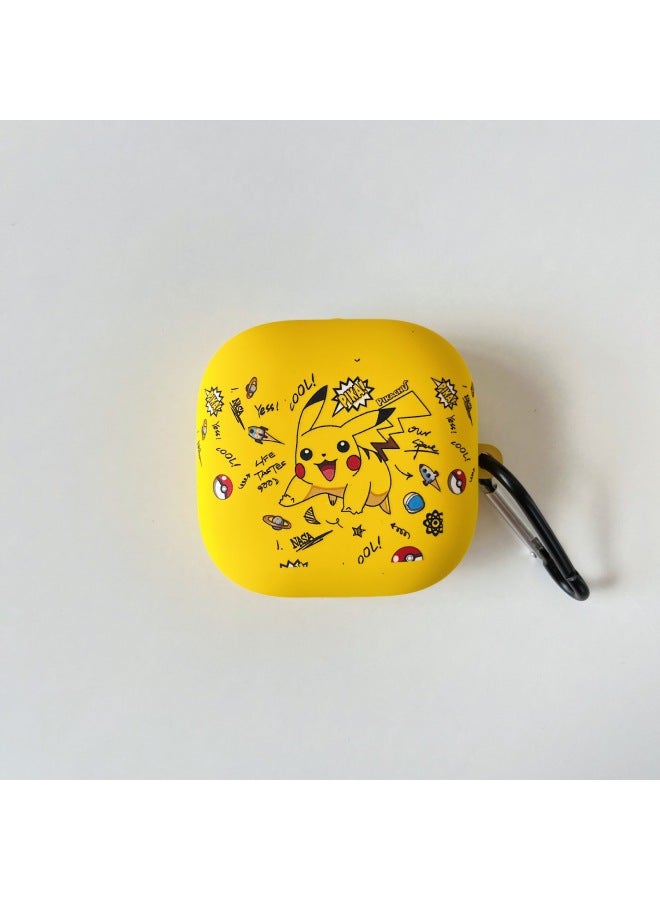 Loquat For Magic Beats Fit Pro Bluetooth Headset Protective Case Cartoon Soft Case Cute Personality Kaws Drop-Resistant-Color:Soft Shell-yellow Bottom Jumping Pickup (with Hook)-Model:Magic Beats Fit Pro H  - Image 1