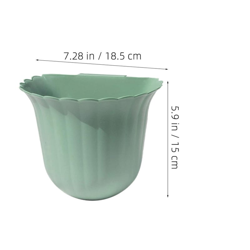 Hanging Kitchen Trash Can Household Waste Bin Over-Cabinet Compost Container with Lid Nordic Green, Space-Saving Garbage Bin for Countertop Under Sink Use - Image 2