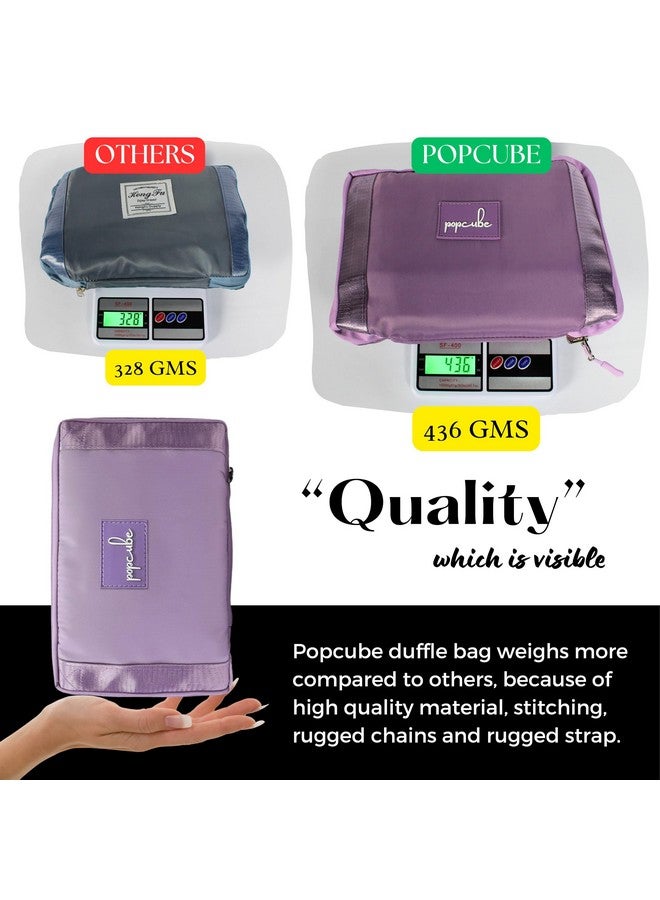 POPCUBE Premium Foldable Duffle Bag for Travel for Women-Folding Bags for Travelling-Travel Bag for Women-Multipurpose Foldable Bags for Travelling. (Purple) - Image 5