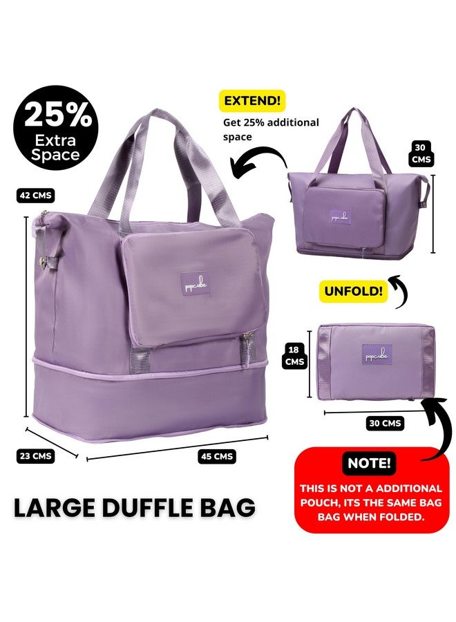 POPCUBE Premium Foldable Duffle Bag for Travel for Women-Folding Bags for Travelling-Travel Bag for Women-Multipurpose Foldable Bags for Travelling. (Purple) - Image 2