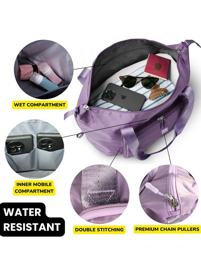 POPCUBE Premium Foldable Duffle Bag for Travel for Women-Folding Bags for Travelling-Travel Bag for Women-Multipurpose Foldable Bags for Travelling. (Purple) - Image 3