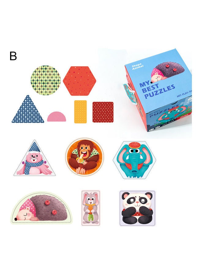 NIBEMINENT 6-Piece Wooden Double-Sided 3D Puzzles Set - Image 1