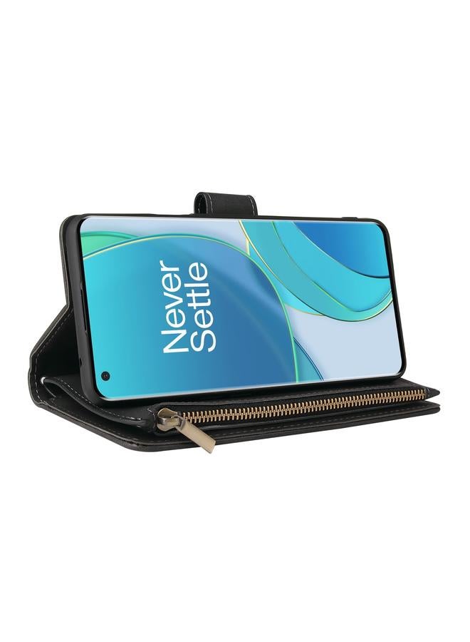 S-TOP Case For OnePlus 9 Multifunctional Frosted Zipper Wallet Leather Phone Case - Image 5