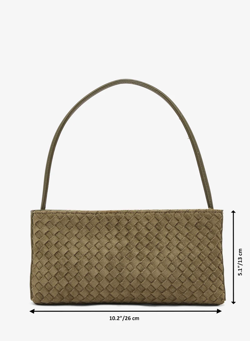 Glamorous  Faux Suede Woven Shoulder Bag for Women | Best Price UAE