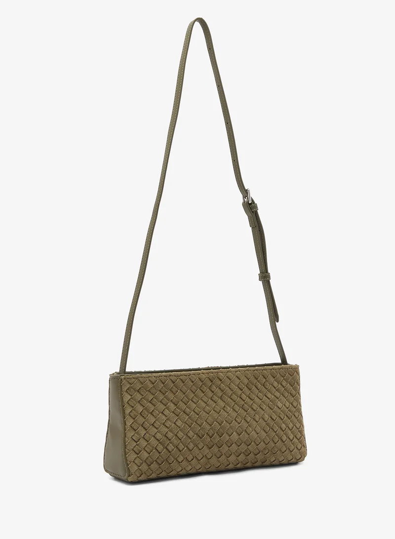 جلاموروس Faux Suede Woven Shoulder Bag