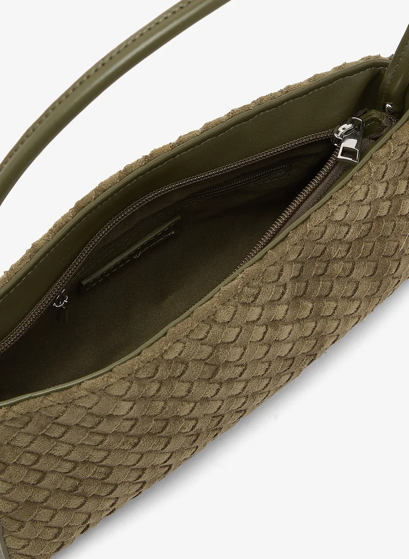 Glamorous  Faux Suede Woven Shoulder Bag for Women | Best Price UAE