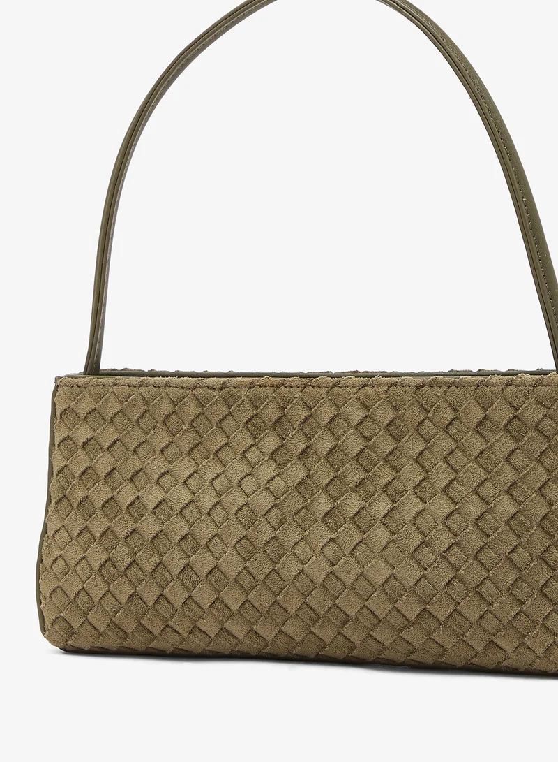 Glamorous  Faux Suede Woven Shoulder Bag for Women | Best Price UAE