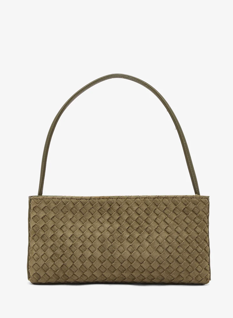 جلاموروس Faux Suede Woven Shoulder Bag