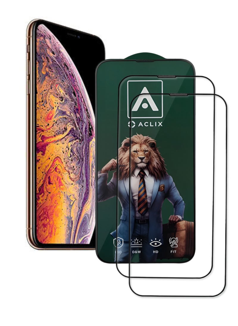ACLIX 2 Pieces Antistatic ESD Dustproof Premium Quality High Definition Tempered Glass Screen Protector Designed For  iPhone XS Max - Image 1
