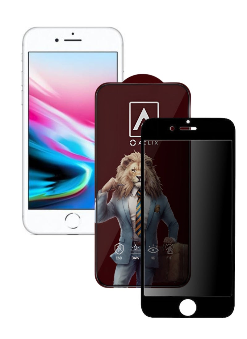 ACLIX Antistatic ESD Dustproof Premium Quality High Definition Anti-Spy Privacy Tempered Glass Screen Protector Designed For  iPhone 8 - Image 1