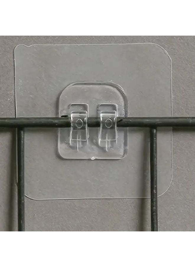 Modern Asian Inspired White Clear Plastic Wall Hooks Removable Adhesive - Image 4