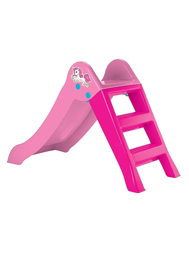 Dolu Foldable Unicorn Kids Slide (111 X 47 X 70 Cm) Slide With Ladder For Outdoor And Indoor Use Pink - Image 3