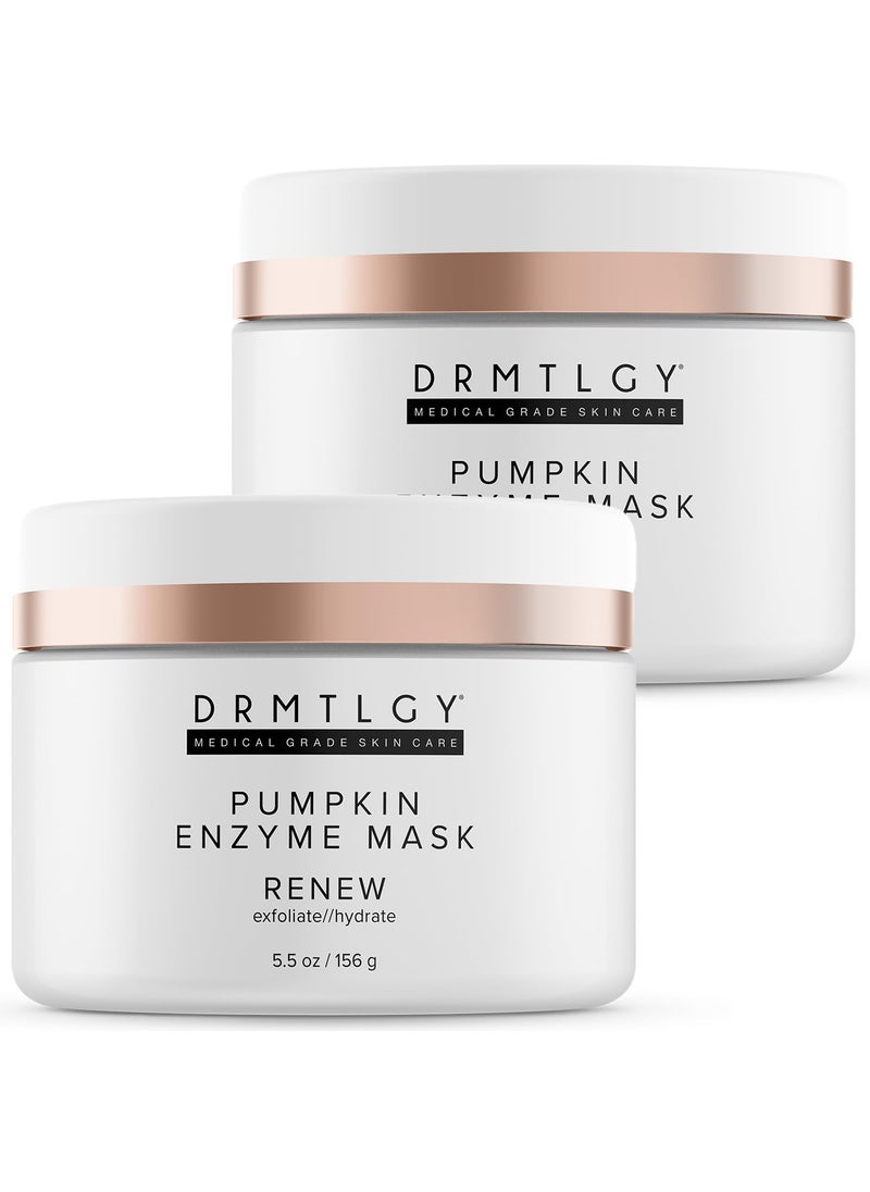 DRMTLGY DRMTLGY Pumpkin Enzyme Face Mask with Jojoba Beads Gentle Exfoliating Pumpkin Facial Mask for Dullness Uneven Skin Tone Fine Lines and Wrinkles 55 oz 2 pack 