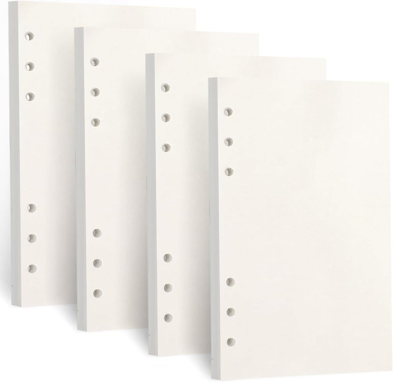 Toplive A6 Refill Paper, 4 Pack, 360 Pages, 100GSM Thick, 6 Hole Filler Inserts, Loose Leaf, for 6 Ring Binder Journal Notebook - Image 1