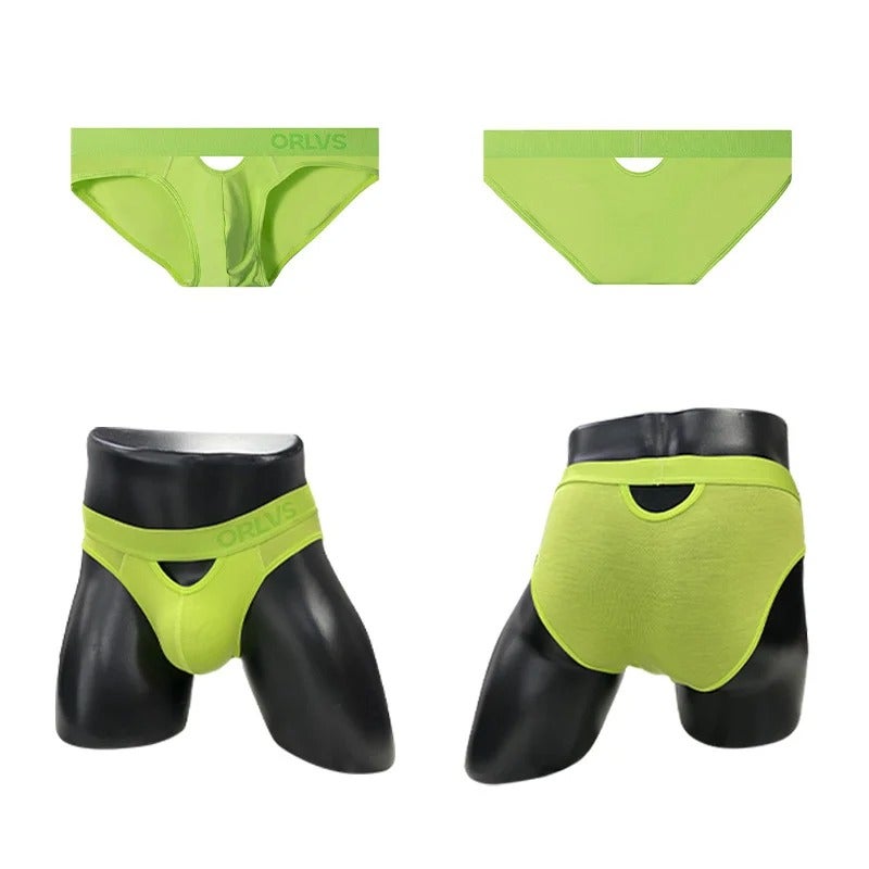 ORLVS Men's Modal Low-Rise Briefs with Cutout Design - Breathable, Seamless & Shaping - OR6215