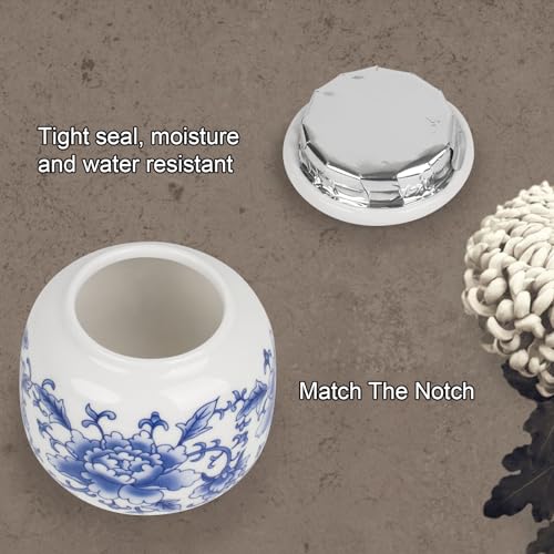 SIBRANT Small Urns for Human Ashes, Ceramic Memorial Mini Urns, Ceramic Urns for Female & Male Pet Ashes,Small Sharing Ash Keepsake with Exquisite Box Honor Your Loved One Lost（Blue &1S） - Image 4