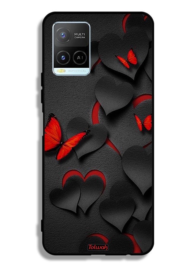 Tolwak غطاء حماية فيفو Y21 بنمط قلوب وفراشات - Image 2