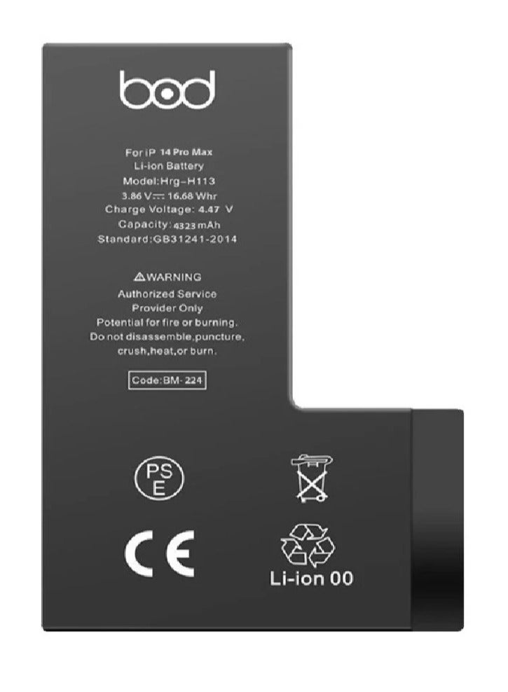 BOD Li-ion Original High Capacity Battery For iPhone 14 Pro Max Black - Image 1