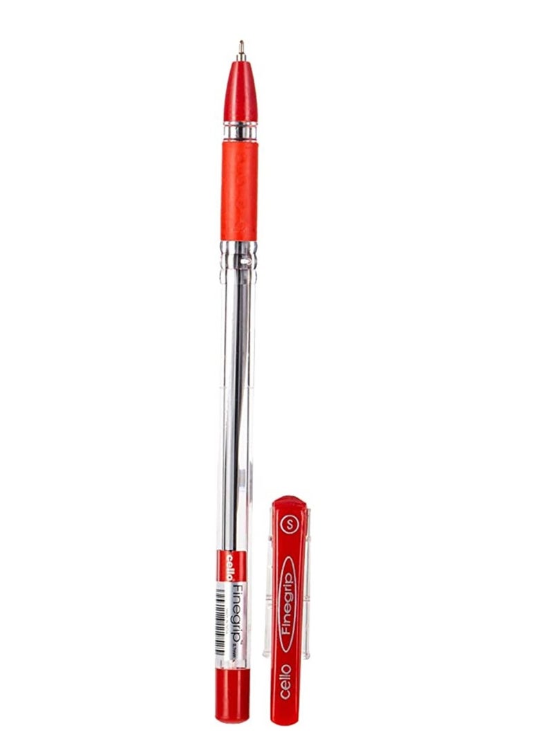 Cello 12-Piece Finegrip Ballpoint Pen Red Ink - Image 2