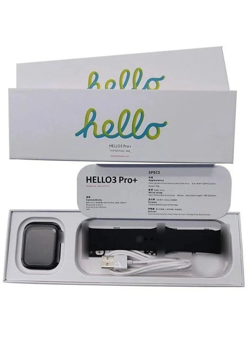 Hello HELLO 3 Pro Plus Smartwatch Super Amoled For Iphone And Android 45mm-MultiColor
