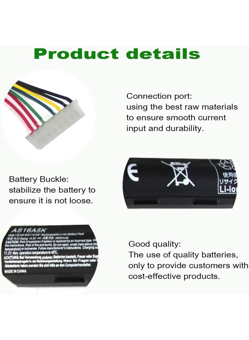 Terabyte REPLACEMENT AS16A5K Battery Recplacement For Acer. Aspire E15 E5-475 E5-523 E5-553 E5-575 E5-575G E5-576 E5-774G E5-575G-53VG Series,Fit P/N AS16A7K AS16A8K - Image 3