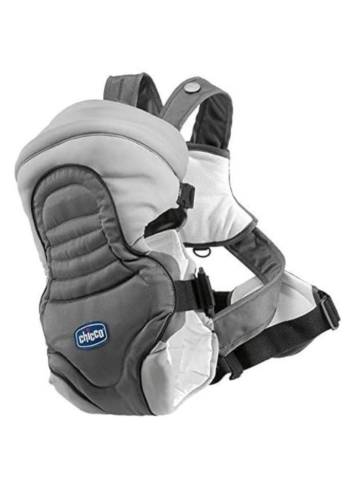 شيكو حمالة أطفال سوفت آند دريم بثلاث وضعيات – قماش قطني قابل للتنفس، غطاء واقي قابل للإزالة، حزام ثابت لتوزيع الوزن، مبطنة من الداخل، أحزمة قابلة للتعديل – مريحة وآمنة للرضع وحديثي الولادة حتى وزن 9 كجم (رمادي) - Image 2