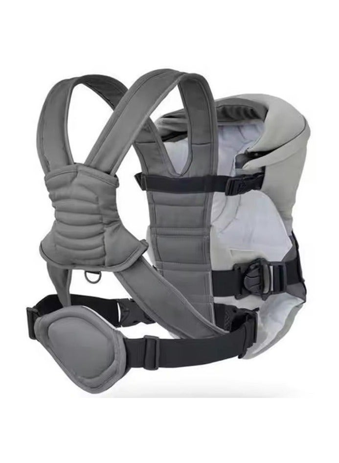 شيكو حمالة أطفال سوفت آند دريم بثلاث وضعيات – قماش قطني قابل للتنفس، غطاء واقي قابل للإزالة، حزام ثابت لتوزيع الوزن، مبطنة من الداخل، أحزمة قابلة للتعديل – مريحة وآمنة للرضع وحديثي الولادة حتى وزن 9 كجم (رمادي) - Image 3