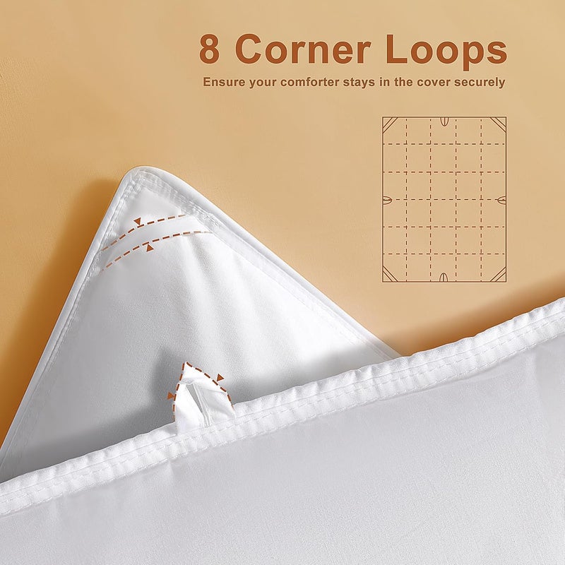 DOWNSTORIA Feather Down Fiber Comforter Oversized King Size, Ultra Soft 100% Cotton Duvet Insert, Luxurious Hotel Collection White Bedding Comforters, All Season Medium Warmth 120 x 98 Inch. - Image 4