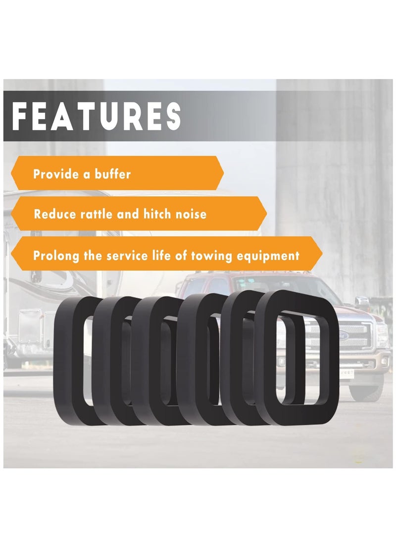Excefore - 6 Pack 2 Inch Hitch Receiver Silencer Pad,  for Adjustable Ball Mounts, Reduce Rattle, Multiple Size Combination, Compatible with Most 2 Inch Trailer Hitch Receiver - Image 1
