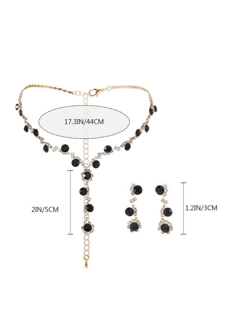 Excefore - Bride Wedding Jewelry Sets, Crystal Bridal Necklace Bracelet Earrings Set, Prom Costume Jewelry Set, for Women and Girls Bride Wedding Hair Accessories (3 Pcs) - Image 1