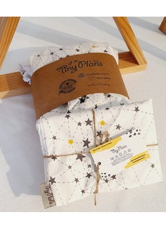 Tiny Plans 100% Cotton Star Pattern Elastic Baby & Kids Bed Sheet - Pillow Case Set  - Image 1