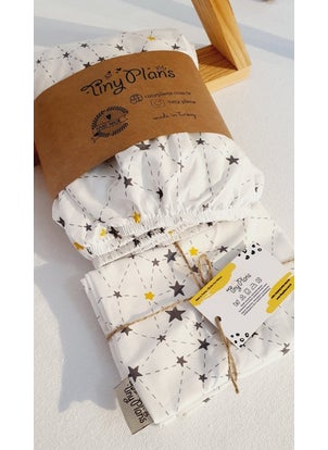 Tiny Plans 100% Cotton Star Pattern Elastic Baby & Kids Bed Sheet - Pillow Case Set  - Image 4