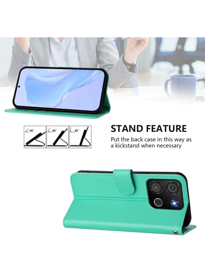 اس-توب جراب لهاتف itel A05s مصنوع من الجلد بلون سادة مع حبل تعليق - Image 3