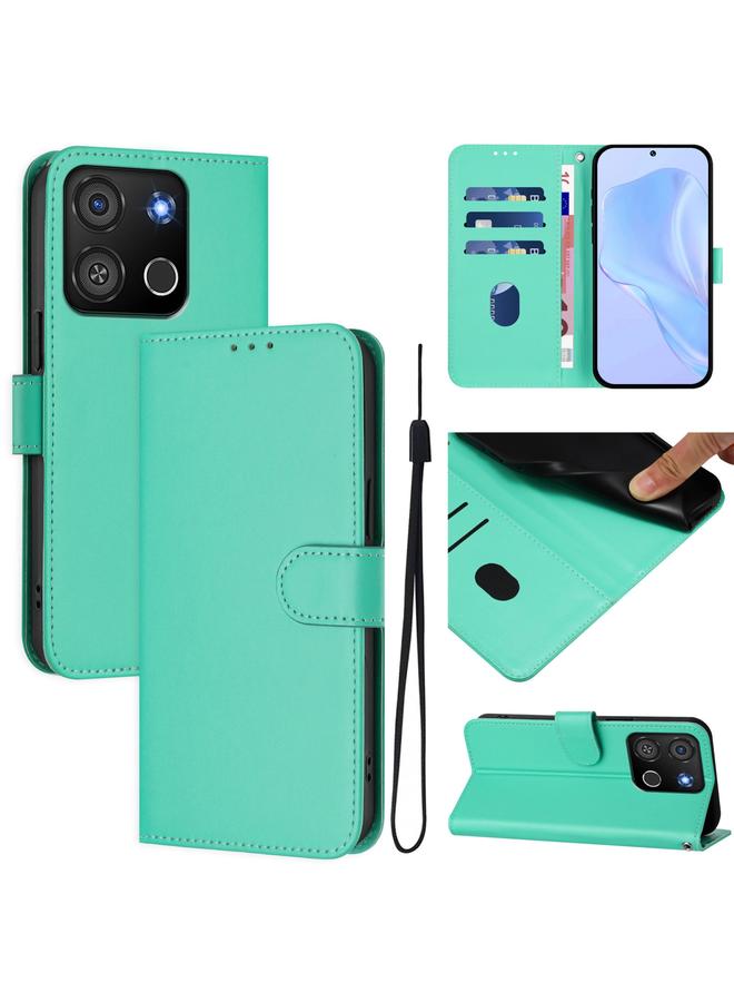 اس-توب جراب لهاتف itel A05s مصنوع من الجلد بلون سادة مع حبل تعليق - Image 1