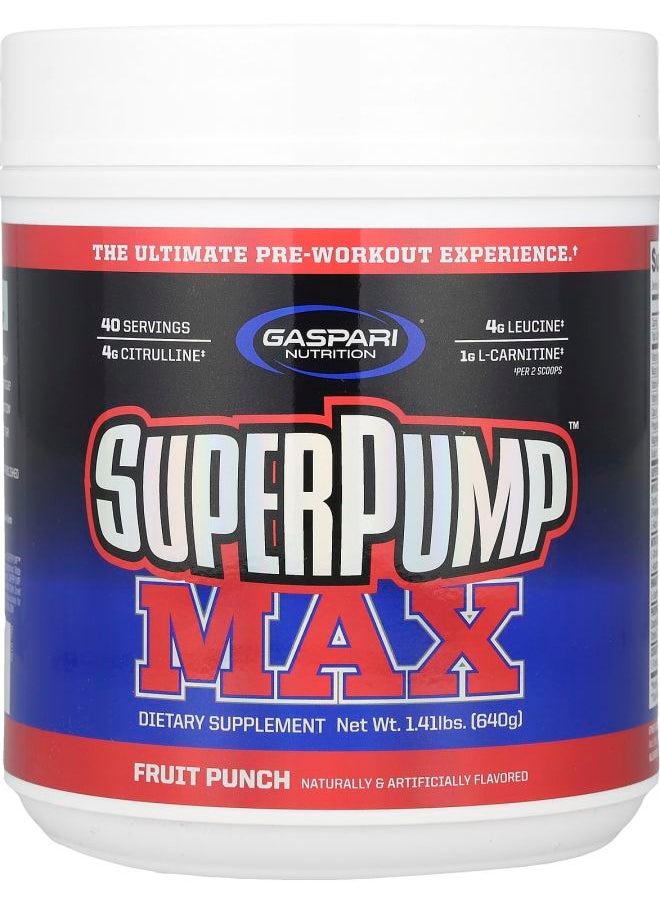Gaspari Nutrition SuperPump™ Max Fruit Punch 1.41 lbs (640 g) 