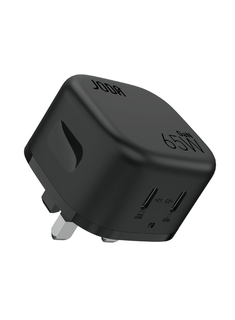 جودا شاحن حائط JODA VoltPod 65 GaN: محول شحن سريع USB-C بقوة 65 واط – صغير الحجم وقوي للغاية لأجهزة MacBook Air/Pro، iPad Pro، iPhone 15/14، Samsung Galaxy، أجهزة الكمبيوتر المحمولة والمزيد - Image 1