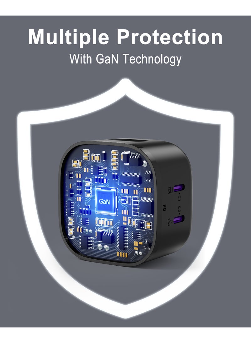 جودا شاحن حائط JODA VoltPod 65 GaN: محول شحن سريع USB-C بقوة 65 واط – صغير الحجم وقوي للغاية لأجهزة MacBook Air/Pro، iPad Pro، iPhone 15/14، Samsung Galaxy، أجهزة الكمبيوتر المحمولة والمزيد - Image 5