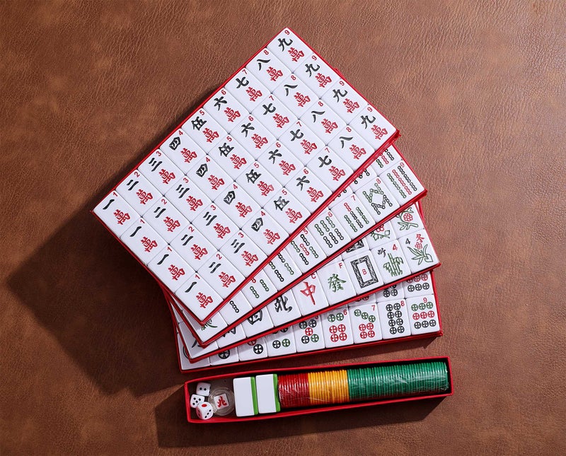 Mose Cafolo Professional Chinese Mahjong Game Set 146 Numbered Large Size Tiles with Carrying Travel Case, Complete Mahjong Tiles Set (Majiang, Mah-Jongg, Ma Jong) - Image 4