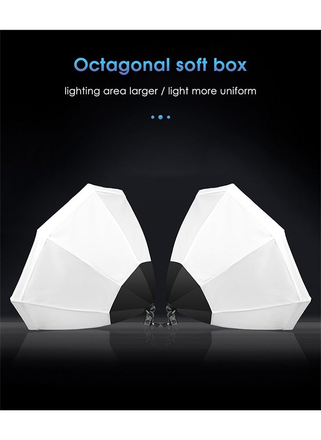 Glanfen - Photography Softbox Lighting Kit with 200W LED 3 Colors Bulb Umbrellas Softbox and Carry Bag for Portrait Product Shooting - Image 1