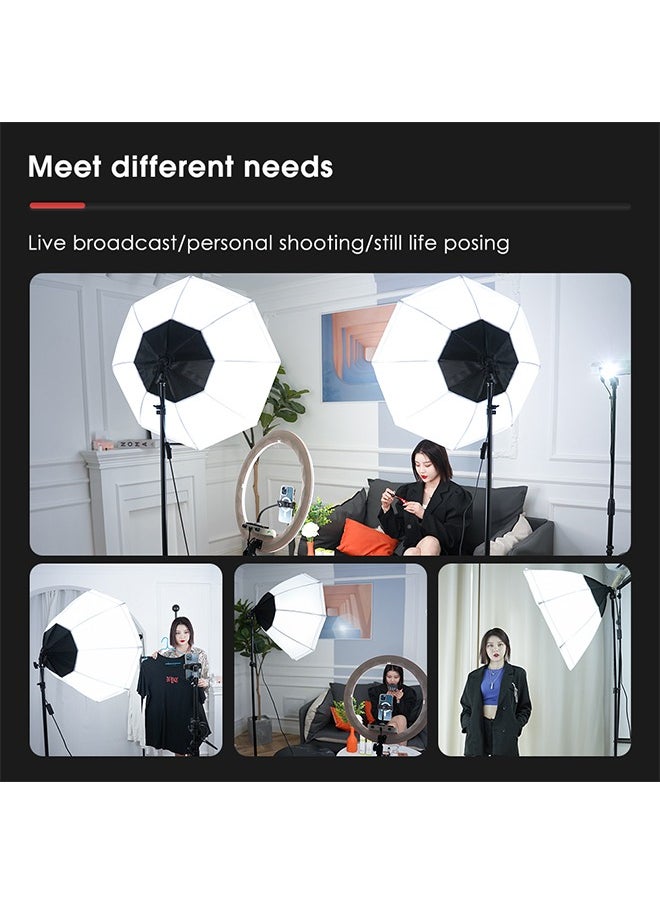 Glanfen - Photography Softbox Lighting Kit with 200W LED 3 Colors Bulb Umbrellas Softbox and Carry Bag for Portrait Product Shooting - Image 1