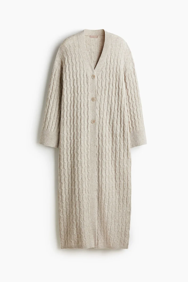 H&M Long cable-knit cardigan