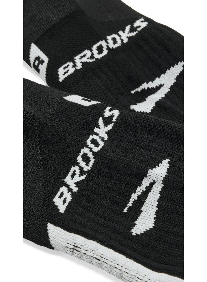 Brooks Ghost Crew Socks I Performance Running Cushioned Socks with Arch Support for Men & Women - Black/Brooks - X-Large - Image 2