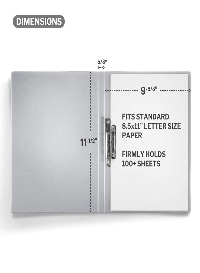 CRANBURY Punchless Clamp Binder (4-Pack, Gray), Ringless Binder Holds 100 Letter Size Pages, Documents, 8.5x11 Folder with Metal Clip for Home or Office, Transparent Acid-Free Poly - Image 5