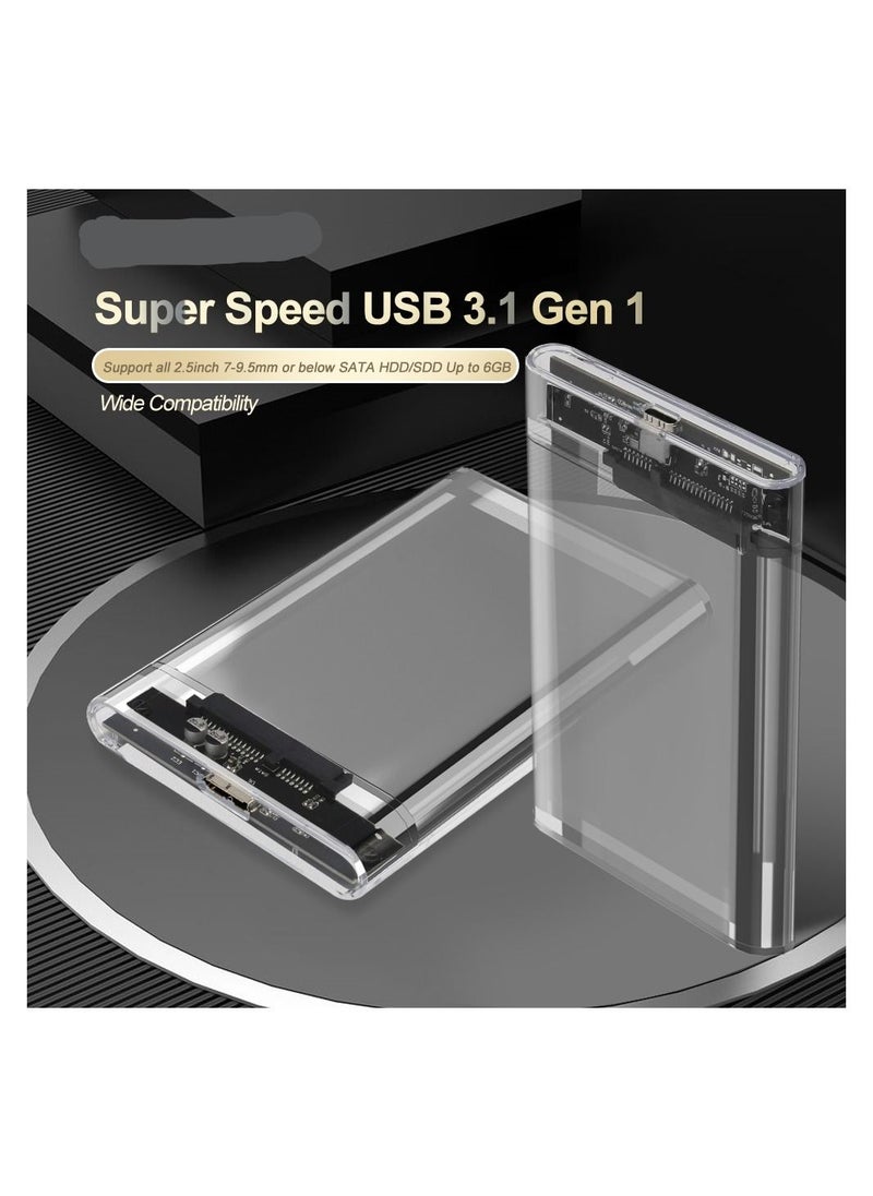 AROAQ - Transparent HDD Case for hard drive Super Speed USB 3.0 Gen 1 Mobile External Hard Drive Case - Image 1